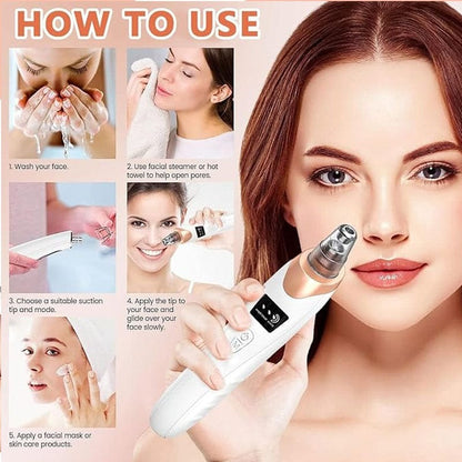 Electric Blackhead Remover Vacuum Pore Cleaner 5 Heads