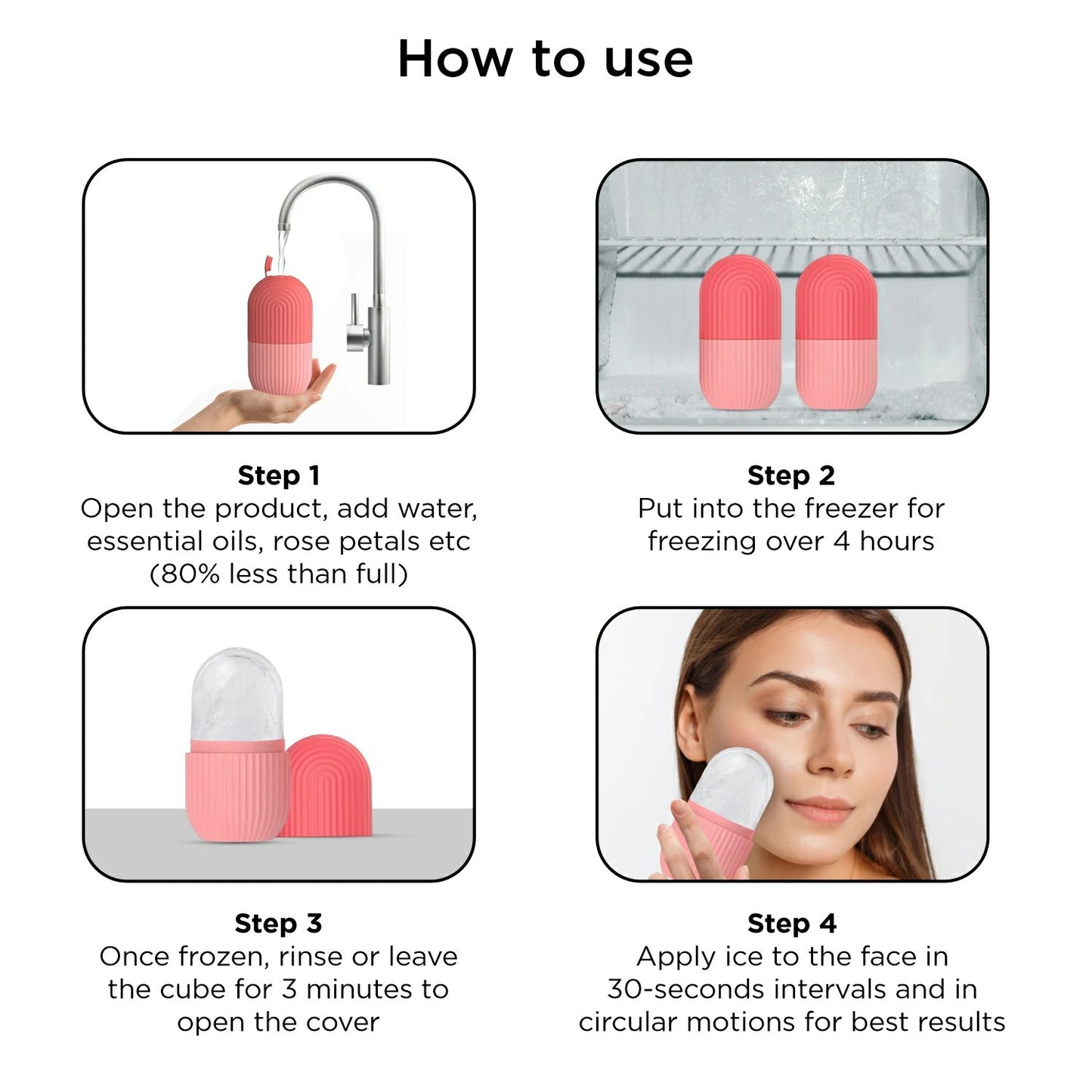 Silicone Ice Facial Roller for Face Eye Neck Cryotherapy