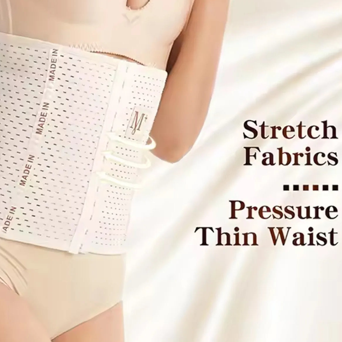 M Belly Belt Body Shaper 6 Hooks Adjustable Waist Trainer