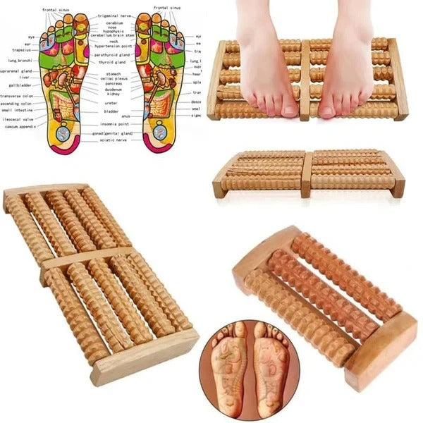 Wooden Roller Foot Massager for Stress & Foot Pain Relief