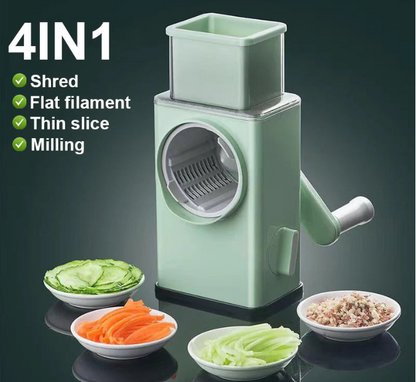 4-in-1 Multi-Function Vegetable Cutter & Slicer – Stainless Steel Blades