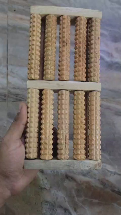 Wooden Roller Foot Massager for Stress & Foot Pain Relief